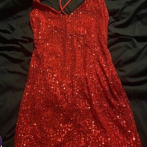 Windsor  Red Sequin Homecoming Dress